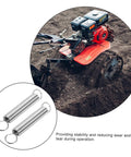 Two Pairs Of Heavy Duty Extension Spring Kits For Micro Tiller Offer Super Easy Swap Stable Support And Optimal Safety With Broad Compatibility Across Various Agricultural Machines For A Smooth Farming Ride. Silver steel extension springs for micro tiller