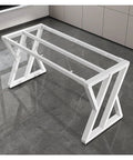 Badass Heavy Duty Metal Table Legs For Desks And Coffee Tables Built Tough With Square Tube Iron and Durable Coating. White legs displayed.