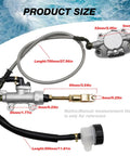 Rear Foot Hydraulic Disc Brake Master Cylinder Caliper Assembly for Chinese ATVs and Dune Buggies, product dimensions visible