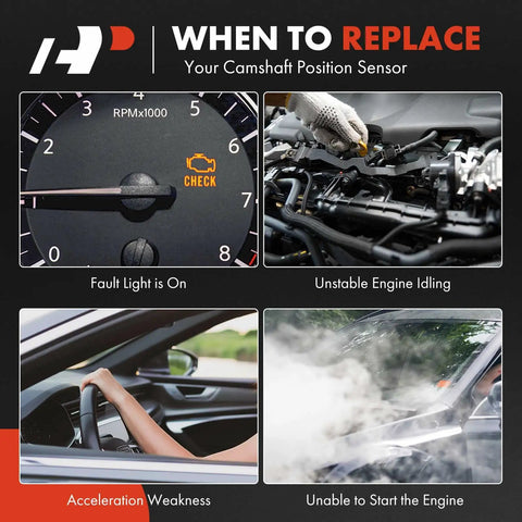 Left And Right Camshaft Position Sensor Set For Nissan Infiniti 3.5L V6 Vehicles replacement signs visual guide.