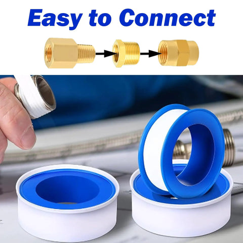 Brass Plumbing Fittings Kit 33 Piece Assorted 3/8 NPT Set with connectors and PTFE tape for DIY piping projects
