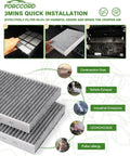 Installation guide and features of 2-Pack Activated Carbon Cabin Air Filter Replacement For Subaru Ascent, Crosstrek, Impreza, Legacy, Outback And Toyota C-HR, Corolla, Prius, RAV4, Venza Fits 72880-FL00A 72880-FL500 CF12436 Breathe Easy Ride shown.