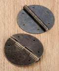 2 Pack 60mm Antique Bronze Round Door Butt Hinges For Wood Boxes And Cabinets Vintage Jewelry Chest Suitcase And Furniture Fittings