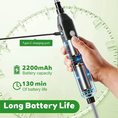 High Reach Plant Waterer With Type C Wireless Wand, shown with battery indication and Type-C charging port