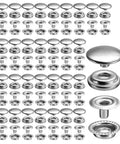 120 Pcs Stainless Steel Snap Fasteners Kit 15 mm Marine Grade For Boat Canvas, Clothes, Jeans, DIY Craft And Outdoor Gear