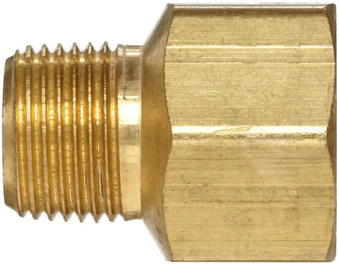 Pipe Fitting Adapter One Quarter Inch Male To Three Eighth Inch Female NPT Plumbing Connector No Fuss Corrosion Resistant Brass