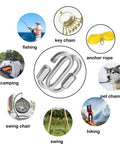 Beefy 30 Pack Quick Link Chain Five Sixteenth Inch Locking Carabiner Links uses displayed for outdoor activities