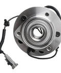 2 Pack Front Wheel Bearing Hubs Assembly For Jeep Commander 2006 2010 And Grand Cherokee 2005 2010 Front Left And Right 5 Bolt Lugs Sensor Wire ABS Compatible Direct Fit Replacement, close-up view of hub.