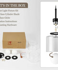 Karjearl Glass Pendant Lights Kitchen Island, 2 Pack Black Hanging Lighting kit with glass shades and mounting hardware.