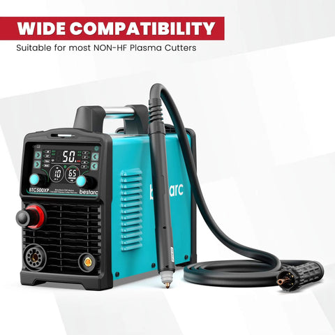 IPTM60 Non HF Pilot Arc Plasma Cutting Torch For CNC Machines 60 Amp with 20 Ft Cable connected to BTC500XP machine