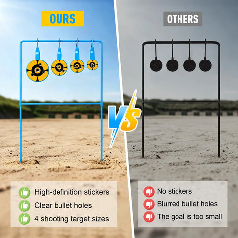 Comparison of Beefy 3/8 Inch Thick Solid Steel Spinner Target With Auto Reset and a standard shooting target