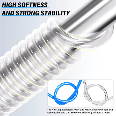 Clear Half Inch Outer Diameter Polyurethane Air Tubing Kit showcasing high softness and strong stability with flexibility illustration