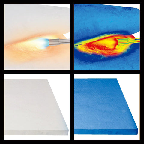 Nelyrho ceramic fiber insulation blankets, 24x16x1 in, set of 2, white and blue, fireproof up to 2700°F.