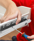 Installation of Hidden Two Part 10 Inch Slow Closing Drawer Slides With Detachable Silent Glides and Bottom Support