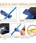 Step-by-step installation of 120 Piece T Tap Quick Splice Wire Connectors All In One Set For 24 To 10 Gauge Electrical Crimp Terminals