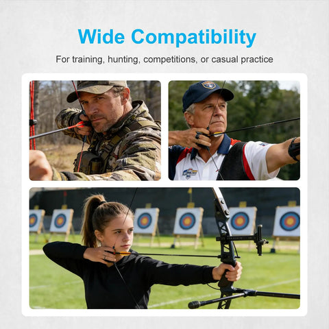 Archers using Eight Piece Archery Bowstring Finger Guard And Saver Set For Recurve And Traditional Bows in outdoor practice