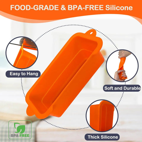 Reusable Silicone Grease Cup Liners For Blackstone Griddles 17, 22, 28, 36 Inch 2 Pack Dishwasher Safe Orange BPA-Free