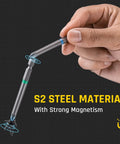 Hand holding a screwdriver bit from 43 Piece Screwdriver Bit Set With S2 Steel, Quarter Inch Hex, 25mm and 75mm Bits, 48mm Socket.