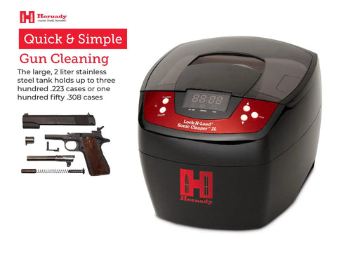Top Shelf 80 Watt Heated Ultrasonic Case Cleaner 2 Liter Tank with digital timer for fast gun parts cleaning