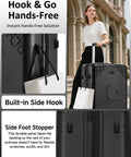 Expandable 20 Inch Carry On Luggage With Shock Absorbing Braking Spinner Wheels, Moon And Star Design, hands-free hook feature