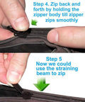 Zipper Repair Kit With Replacement Slider And Teeth For Jackets Bags Jeans And Luggage Instant Fix For Worn Zippers in use