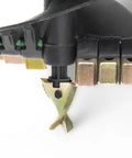 Close-up of Industrial Duty Earth Auger for Tractor Mounted Post Hole Diggers with metal tip and blade design.