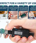 Compact 3-In-1 Mini Digital Caliper With Stainless Steel Body 0-25mm Range, LCD Readout, internal and external measurements
