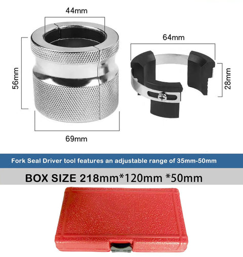 Universal Adjustable Fork Seal Driver Tool For 39mm To 50mm Front Forks Split Design Fork Seal Installer with red case
