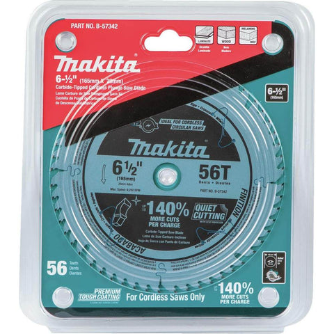 Six And A Half Inch Cordless Plunge Saw Blade With 56 Teeth Carbide Tipped For Wood MDF And Laminate, Fluorine Coated