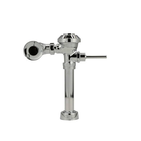 Exposed Closet Flush Valve Kit With 1.6 GPF Sweat Solder Kit Chrome finish, side view showcasing wall flange and valve structure.