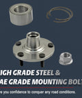 Components of Front Wheel Bearing And Hub Assembly Pair For 2000 To 2008 Nissan Maxima, 2002 To 2006 Nissan Altima, 2005 To 2006 Nissan X Trail
