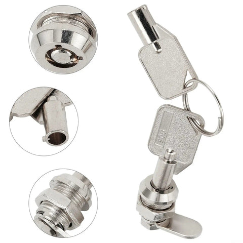 Cam Lock Cylinder 12mm For Cabinet Drawer Mailbox RV Compartment Door Keyed Alike With Two Keys Durable Aluminum Housing