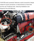 Two Pack Nylon Fuel Line Quick Connectors With Seal Ring, 3/8 To 5/16 Inch Push On Barb Adaptor for Cars and Trucks installed in engine.