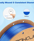 Dope Silk PLA Filament 1.75mm Blue Silver Dual Color Coextrusion For 3D Printers, 2 In 1 Color Change, 1kg Spool