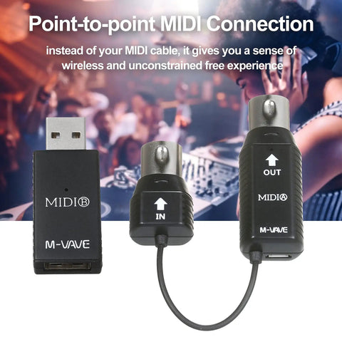 Low Latency Wireless MIDI Adapter And Interface For Keyboards Synthesizers And Controllers Mini Plug And Play Wireless