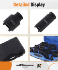 13 Piece Spindle Nut Socket Set For KM Groove Nuts Lock Nut Removal And Installation On Ball Joints And Axles For GM Dodge Ford GMC With One Half Inch Drive And Exterior Four Teeth shown with detailed view and case