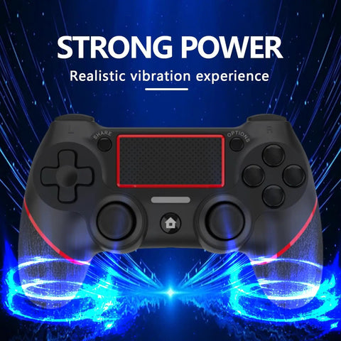 Wireless PS4 Controller For PS4 Pro Slim And Windows PC With 3.5mm Audio Jack Touch Pad Six Axis Motion Control in black red