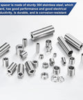 8 Pack M8 304 Stainless Steel Spacers 8mm ID 12mm OD 15mm Length Metal Screw Standoff Bushings Plain Finish Round Spacers