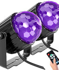 2 Pack UV Black Light Flood Lights With Plug 6W LED Neon Glow, adjustable bracket and remote, ideal for glow parties and decor.