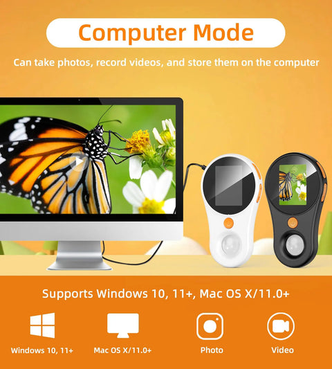 Handheld 500x Macro Microscope With 2 Inch IPS Screen And Built-In 8 LED Lights, USB Portable Microscope Compatible With Windows And Mac, Great For Textiles Jewelry Coins Stamps Skin Hair And Plant Trichomes, computer mode on monitor