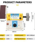Product dimensions and specifications of Direct Plug 110V Belt Sander Bench 2 By 13.8 Inch Belt For Wood Metal Jewelry Leather Knife Making.