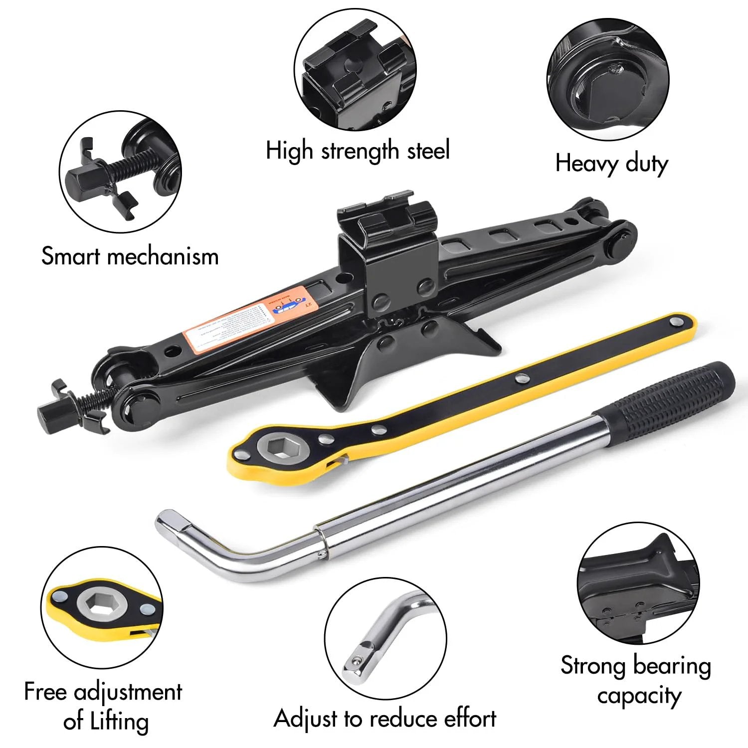 Emergency Scissor Car Jack Kit for Cars & SUVs ✓
