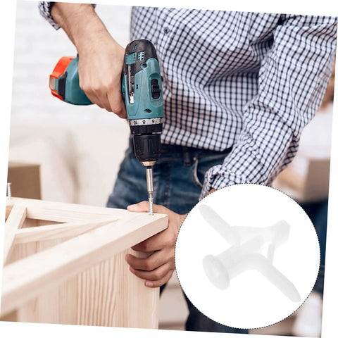 Person using drill with 200pcs Aircraft Expansion Tubes For Plasterboard Easy Install Wall Fixers DIY Friendly Anchor Plugs