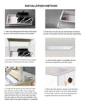 Installation method for Premium Top Shelf Electric Retractable Attic Ladder With Remote Control, showing step-by-step guide.