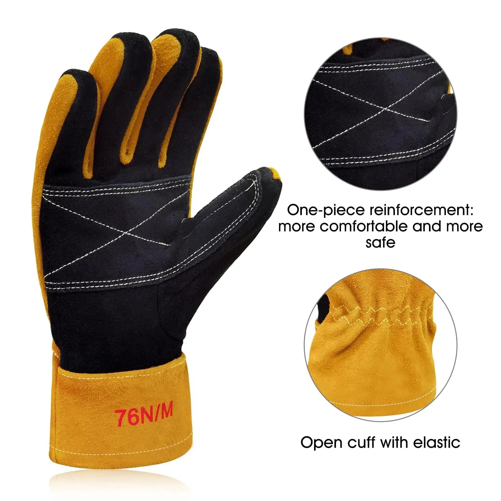 Yellow X Large Firefighter Glove 3D Design, Heat Resistant ✓