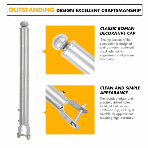 Nine Pack 1-3/8 Inch Chain Link Fence Extension Kit With 19.5 Inch Height, Galvanized Steel Post Extenders side view