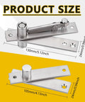 Heavy Duty Adjustable Pivot Door Hinge Set Stainless Steel Hidden Hinges For Secret Doors Bookcase Murphy Doors With 360 Degree Rotation Silent Opening Rust Resistant Easy Alignment shown with dimensions