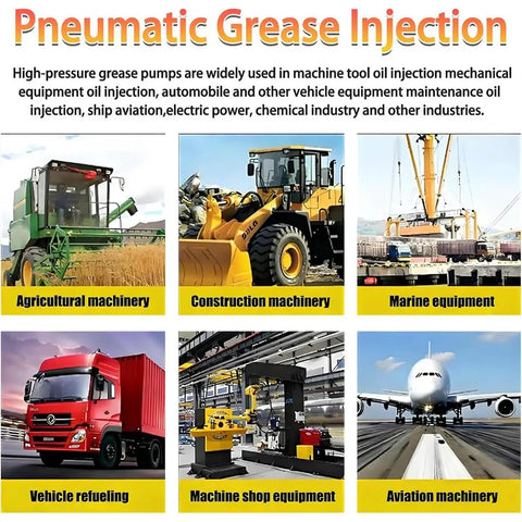 Pneumatic Grease Pump 50 To 1 Ratio Air Operated Grease Gun For Farm Gear And Industrial Equipment High Pressure Dispenser Use
