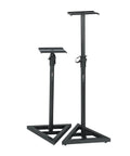 Pro Grade Studio Monitor Stands Pair With Adjustable Height And Locking Safety Pin For Precise Speaker Placement, Vibration Dampening