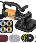 Powerhouse Four Head Concrete Grinder Set With Four Inch Diamond Wheels, 3800W Motor and Dust Extraction Shroud shown from top